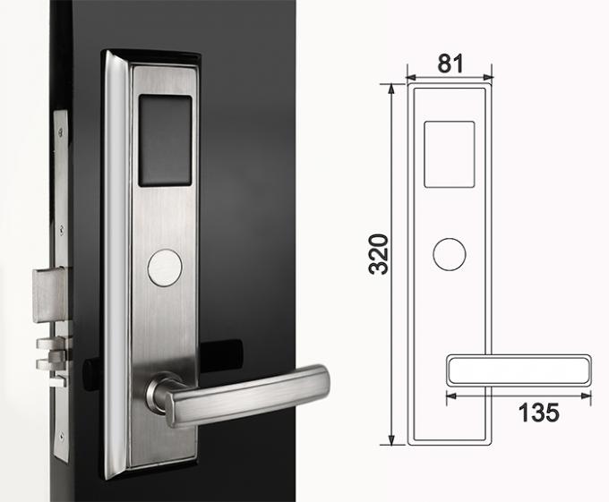 Fechadura da porta eletrônica da sala de hotel de Rfid do software Keyless de aço inoxidável da segurança de Digitas