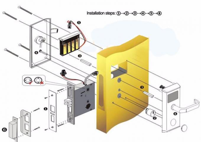 Fechadura da porta eletrônica liga de zinco da sala de hotel do software RFID da alta segurança da fechadura da porta