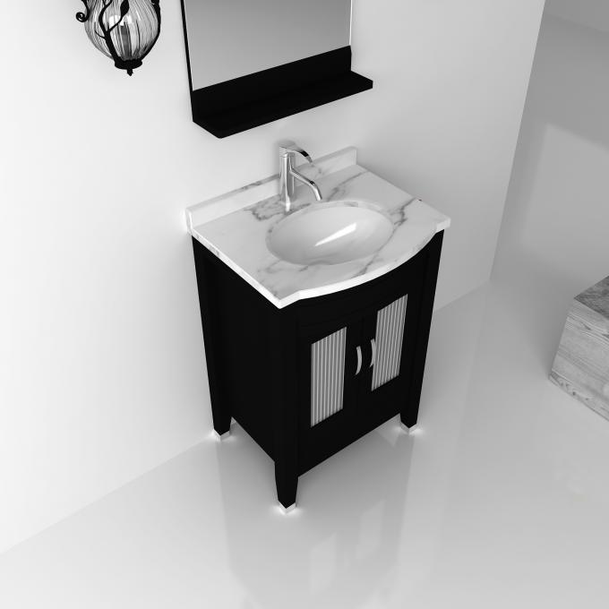 O armário de banheiro decorativo do hotel da forma ajusta-se sem dreno/torneira