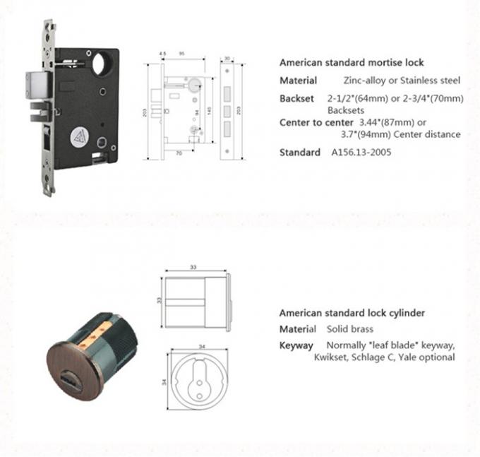 Alavanca padrão americana de bronze antiga Locksets do fechamento de Handleset da entrada do cilindro