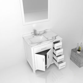 Armários de banheiro de madeira maciça branca / armário de lavatório