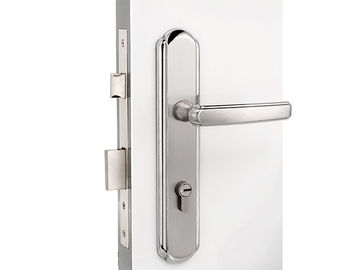Set de fechadura de porta de aço inoxidável de cetim com alça de alavanca de 116 × 55 mm