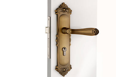 Fechadura de porta de quarto Mortise Set com 130 × 68 mm Manobra de alavanca Bronze amarelo antigo