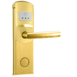 Cartão de fechadura de porta eletrônica de liga de zinco moderna / chave aberta com acabamento em ouro PVD