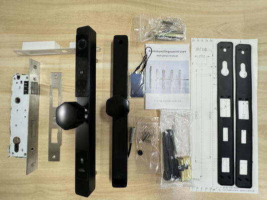 Fechadura de porta de impressão digital de quadro estreito impermeável IP65 para apartamento