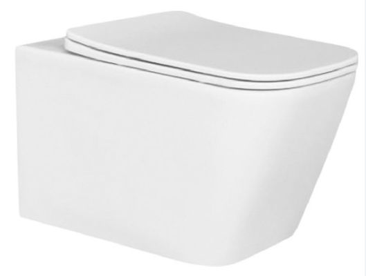 Altura ajustável Parede de lavagem sem borda Taça de banheiro pendurada Branca brilhante