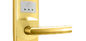 Cartão de fechadura de porta eletrônica de liga de zinco moderna / chave aberta com acabamento em ouro PVD