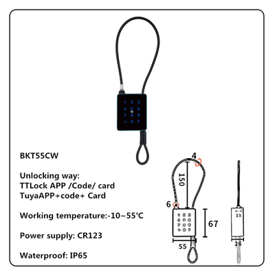 Bluetooth Wifi Smart Padlock Outdoor Com Cable Chain de Aço Inoxidável Para Courtycard