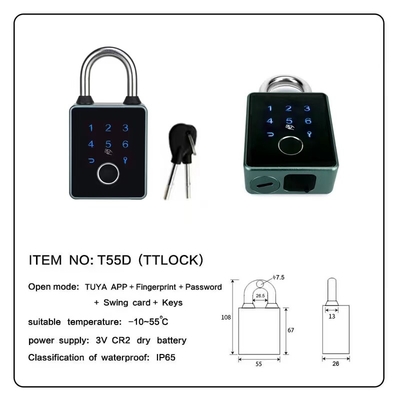 resistente ao tempo Smart Keyless Touchscreen Bluetooth Padlock à prova d'água Para porta exterior