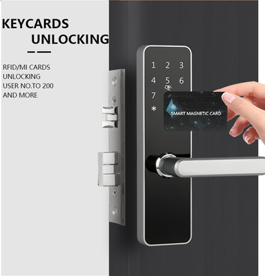 Bloqueio de porta inteligente sem chave NFC / cartão IC Desbloqueio de tela sensível ao toque teclado Hotel APP