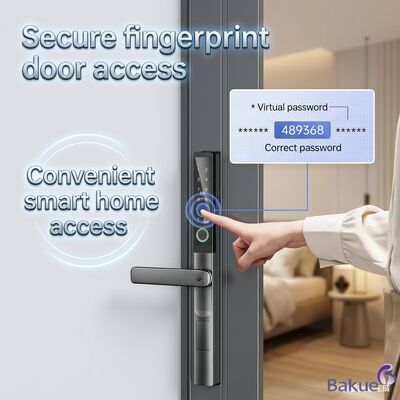 Fechadura de Porta com Impressão Digital em Alumínio com Sistema de Controle de Acesso Operado por 4 pilhas AA para Proteção Aprimorada Fechadura Digital Inteligente
