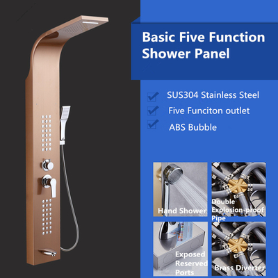 Painel de chuveiro de aço inoxidável H150xW22cm Multicolor Cabeça cachoeira