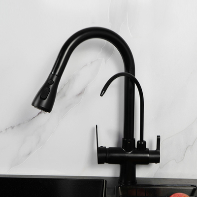 Torneira de água potável preto de 3 maneiras com água filtrada H410 XW225mm