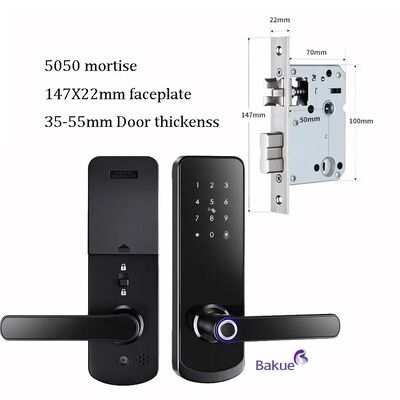 Classificação CE de incêndio EN1634-1 EN14846 Fechadura de porta com impressão digital certificada com código de acesso único código de acesso cronometrado e eKey em qualquer lugar ou acesso por qualquer pessoa